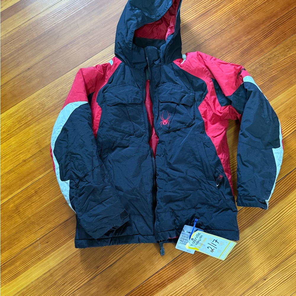 Spyder Kids Red and Black Puffer Jacket